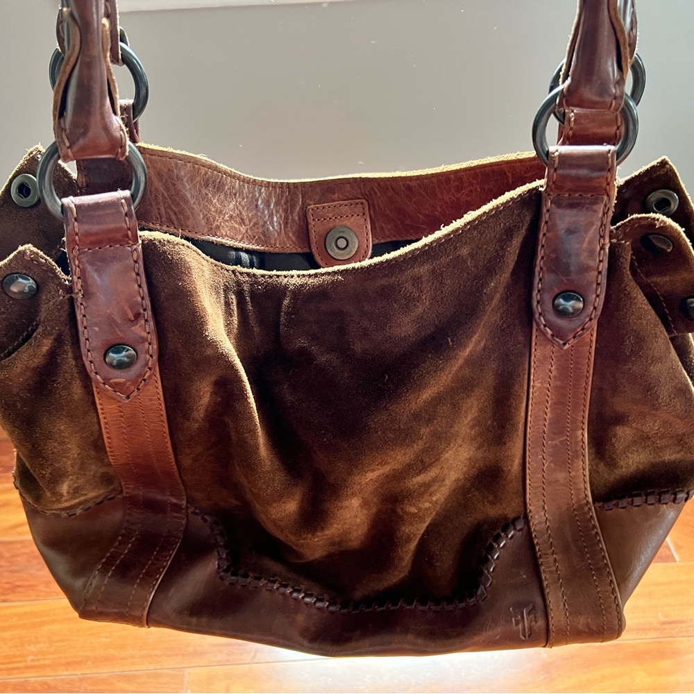 Frye suede shoulder purse